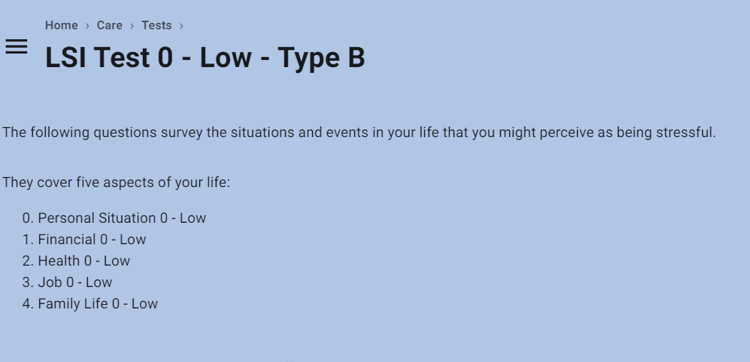 Life Stress Inventory
